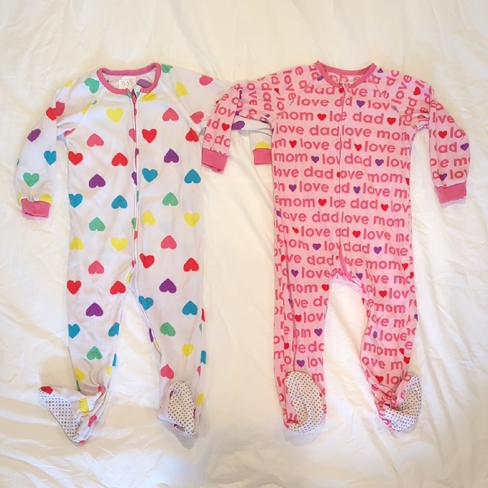 Colorful Heart and Love Print Kids One Piece Set